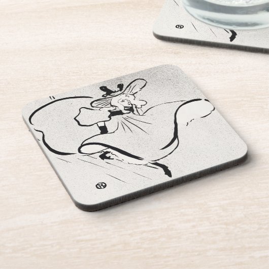 Dessous-de-verre Art noir et blanc Jane Avril par Toulouse Lautrec (Côté gauche)