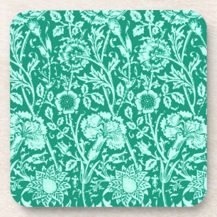 Dessous-de-verre Art Nouveau Carnation Damask, Turquoise