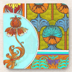 Dessous-de-verre Art nouveau floral vintage fleur victorien