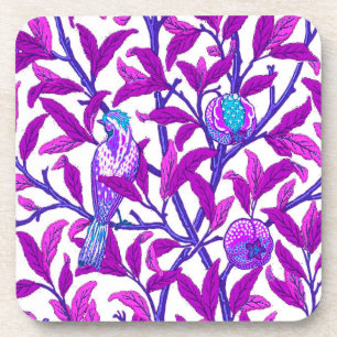Dessous-de-verre Art Nouveau Oiseau & grenade, Améthyste Purple