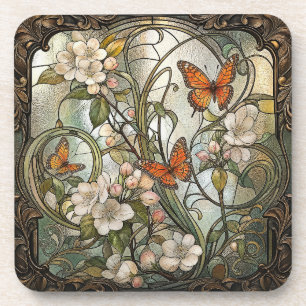 Dessous-de-verre Art Nouveau Verre Cathédrale