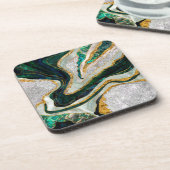 Dessous-de-verre Art numérique de la géométrie Abalone et Crystals (Côté gauche)