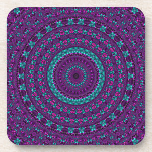 Dessous-de-verre Art numérique de Mandala à bijou brillant coloré