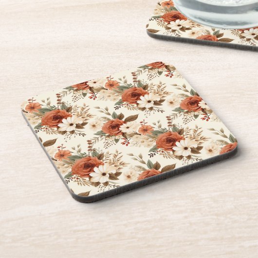 Dessous-de-verre Art numérique d'impression florale d'automne confo (Côté gauche)