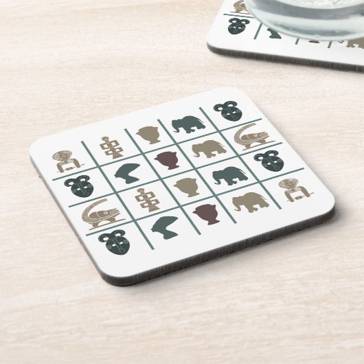 Dessous-de-verre art tribal africain Abstrait (Côté gauche)