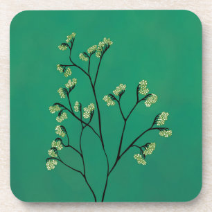 Dessous-de-verre Art végétal minimaliste Plante vert