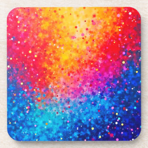 Dessous-de-verre Art vibrant de confettis en explosion d'étoiles