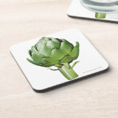 Dessous-de-verre Artichaut sur l'arrière - plan blanc coupé (Côté gauche)