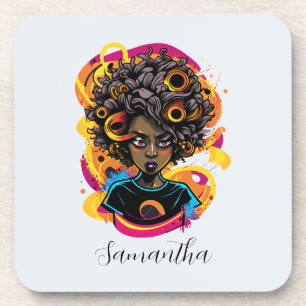 Dessous-de-verre Artiste Afro femme