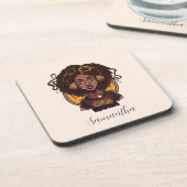 Dessous-de-verre Artiste Afro femme (Côté gauche)