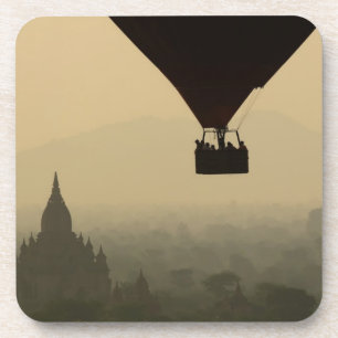 Dessous-de-verre Asie, Myanmar, Bagan, ballon au-dessus des temples