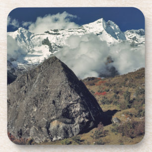 Dessous-de-verre Asie, Népal, Parc national de Sagarmatha. Une priè