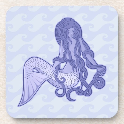 Dessous-de-verre Assis Mermaid bleu (Devant)
