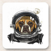 Dessous-de-verre Astronaut Boxer Dog Exploration spatiale Astronomi (Devant)
