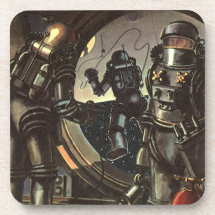 Dessous-de-verre Astronautes de la science-fiction vintage en sorti