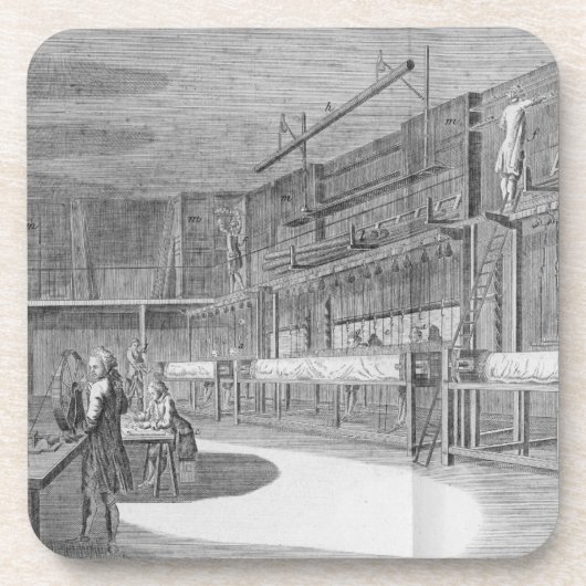 Dessous-de-verre Ateliers de gobelin, de la "encyclopédie" par Deni (Devant)