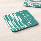 Dessous-de-verre Atlantic Green Wave Chevron personnalisable (Côté gauche)