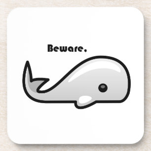 Dessous-de-verre Attention au dessin animé de la baleine blanche