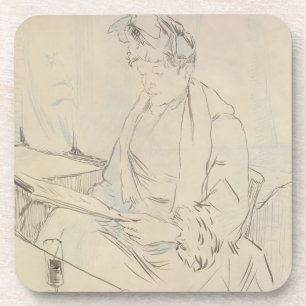 Dessous-de-verre Au café (crayon et encre sur le papier)