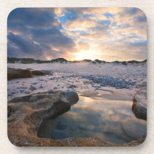 Dessous-de-verre Au coucher du soleil dans un magma