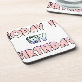 Dessous-de-verre Aujourd'hui est mon art d'anniversaire (Côté gauche)