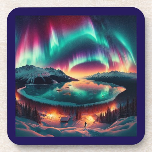 Dessous-de-verre Aureola Borealis en Alaska (Devant)