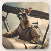 Dessous-de-verre Aussie Kangaroo Avion Pilote, (Devant)