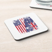 Dessous-de-verre AUSTRALIAN ROOTS Half American Flag AUSTRALIE (Côté gauche)