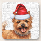 Dessous-de-verre Australian Terrier Dog Woof Word Art Holiday (Devant)