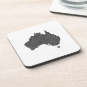 Dessous-de-verre Australie Carte Design avec des frontières cachées (Côté gauche)