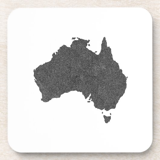 Dessous-de-verre Australie Carte Design avec des frontières cachées (Devant)