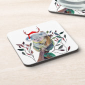 Dessous-de-verre Australie Noël Koala Santa Hat Rouge Vert (Côté gauche)