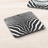 Dessous-de-verre Authentic Zebra Skin Print - noir blanc strié (Côté gauche)