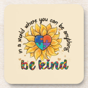 Dessous-de-verre Autism Sunflower Be Kind