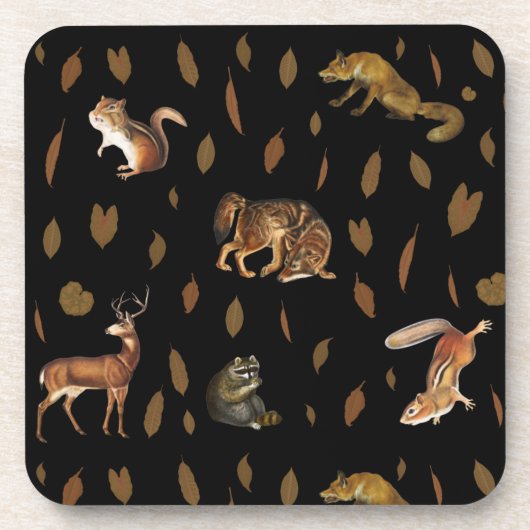 Dessous-de-verre Automne Forêt Animaux Feuilles Automne Décor Autom (Devant)