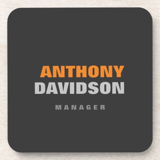 Dessous-de-verre Autre Taille Parfaite Gris Orange Gras Texte (Devant)