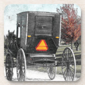 Dessous-de-verre Autumn Amish Buggy (Devant)