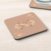 Dessous-de-verre Autumn Bloom – Beige & Orange Floral Art (Côté gauche)