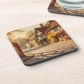 Dessous-de-verre Autumn Village Scene in Golden Light (Côté gauche)