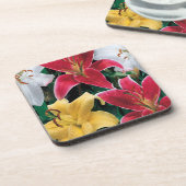 Dessous de verre aux fleurs colorées (Côté gauche)