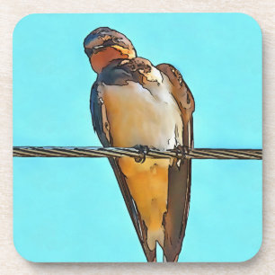 Dessous-de-verre Avaler Sur Un Fil Black Outline Art