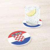 Dessous de verre avec Drapeau de Croatie (Côté)