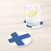 Dessous de verre avec drapeau de la Finlande (Côté)