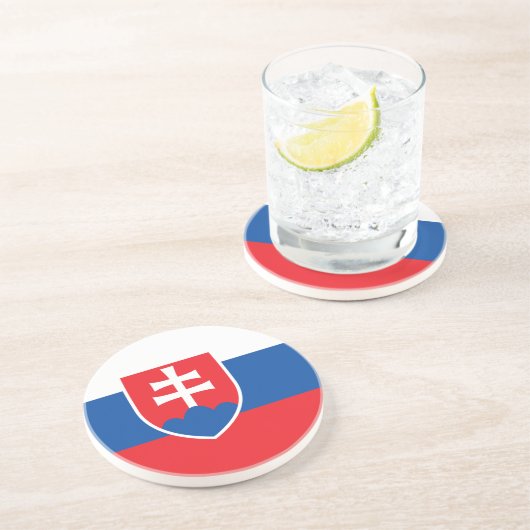 Dessous de verre avec drapeau de la Slovaquie (Côté)