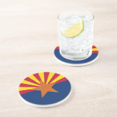 Dessous de verre avec Drapeau de l'Arizona, USA (Côté)