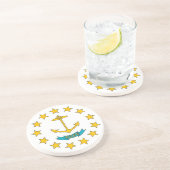 Dessous de verre avec Drapeau de l'île Rhode, État (Côté)