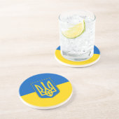 Dessous de verre avec drapeau de l'Ukraine (Côté)