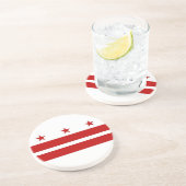 Dessous de verre avec Drapeau de Washington DC, US (Côté)