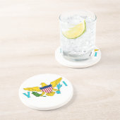 Dessous de verre avec Drapeau des Îles Vierges, Ét (Côté)