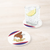 Dessous de verre avec Drapeau des Samoa américaine (Côté)